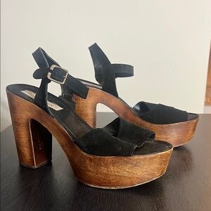 Steve Madden Black and Brown Platform Heels